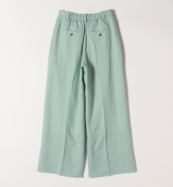 quaranciel「quaranciel:〈洗濯機可能〉リネン ミックス ワイド タック イージー パンツ」|スラックス|