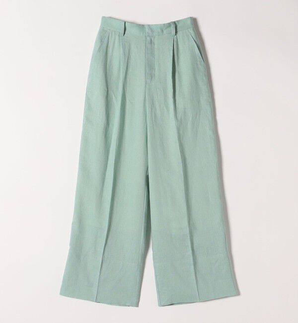 quaranciel「quaranciel:〈洗濯機可能〉リネン ミックス ワイド タック イージー パンツ」|スラックス|