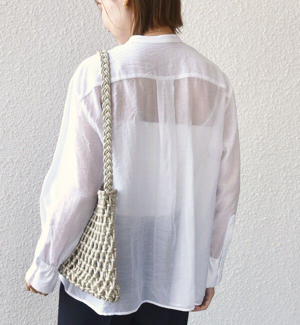 SHIPS for women「【WEB限定】〈洗濯機可能〉シアー プリーツ ヨーク パールモチーフボタン ブラウス」|シャツ・ブラウス|