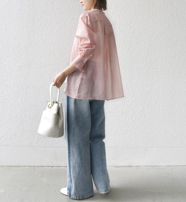 SHIPS for women「【WEB限定】〈洗濯機可能〉シアー プリーツ ヨーク パールモチーフボタン ブラウス」|シャツ・ブラウス|