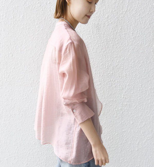 SHIPS for women「【WEB限定】〈洗濯機可能〉シアー プリーツ ヨーク パールモチーフボタン ブラウス」|シャツ・ブラウス|