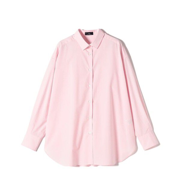 SHIPS for women「SHIPS Primary Navy Label:コットン タイプライター ビッグ シャツ」|シャツ・ブラウス|ライトピンク