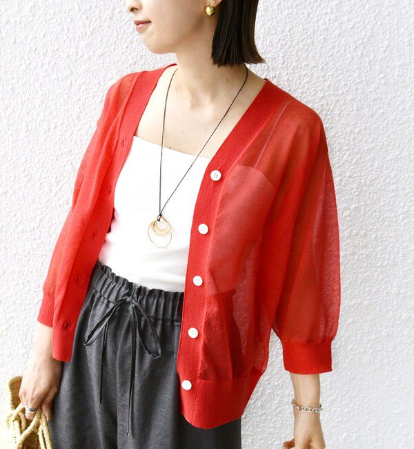 SHIPS for women「〈手洗い可能〉ラミー混 シアー カーディガン」|カーディガン|