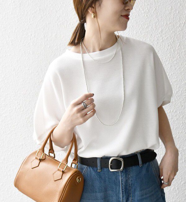 SHIPS any「SHIPS any:〈洗濯機可能〉ワッフル ワイド コクーン ドルマン TEE」|Tシャツ・カットソー|