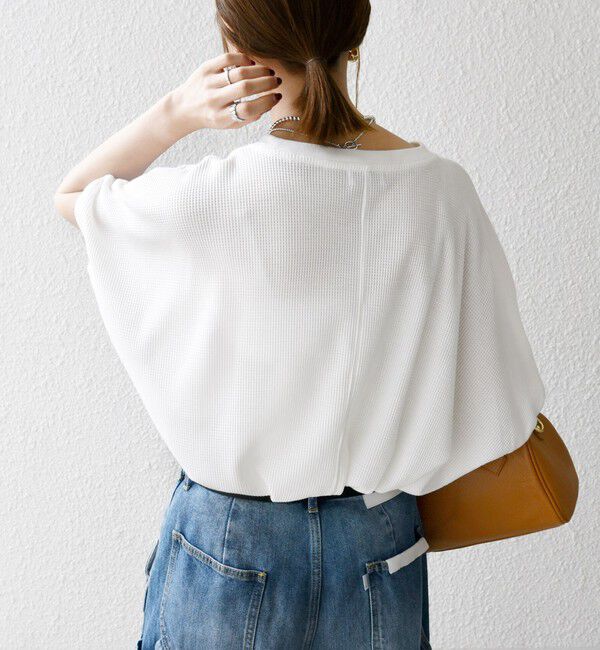 SHIPS any「SHIPS any:〈洗濯機可能〉ワッフル ワイド コクーン ドルマン TEE」|Tシャツ・カットソー|