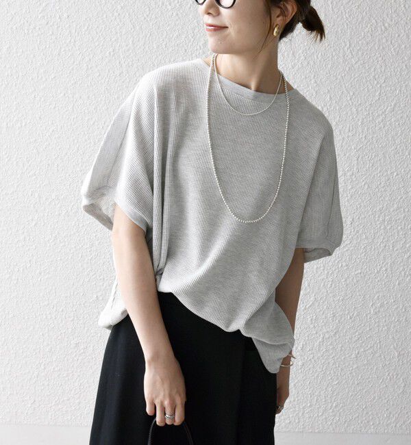 SHIPS any「SHIPS any:〈洗濯機可能〉ワッフル ワイド コクーン ドルマン TEE」|Tシャツ・カットソー|