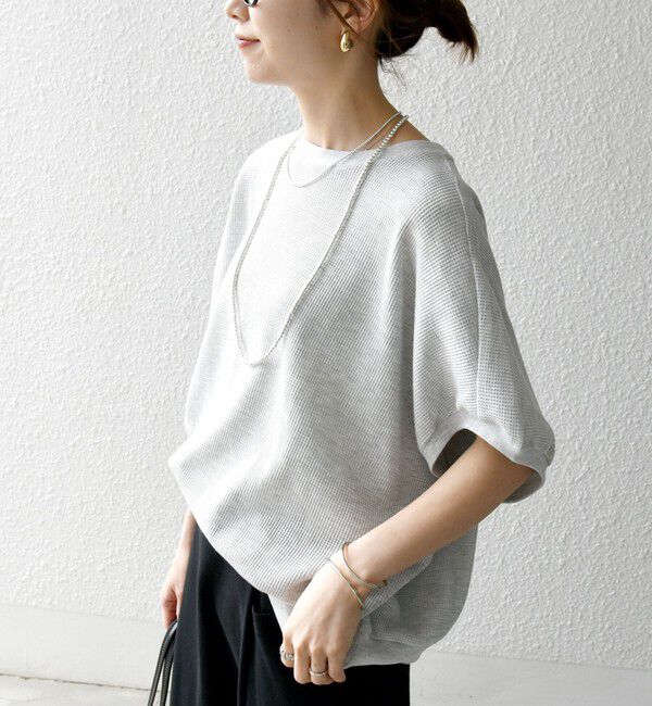 SHIPS any「SHIPS any:〈洗濯機可能〉ワッフル ワイド コクーン ドルマン TEE」|Tシャツ・カットソー|