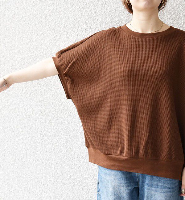 SHIPS any「SHIPS any:〈洗濯機可能〉ワッフル ワイド コクーン ドルマン TEE」|Tシャツ・カットソー|