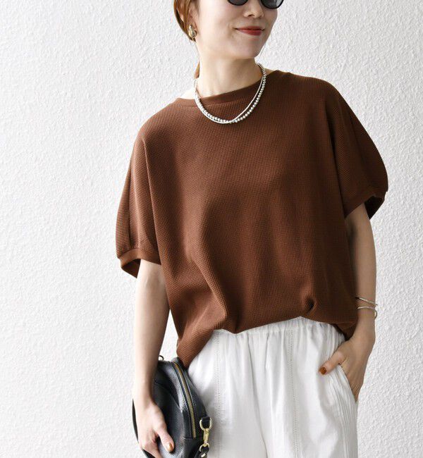 SHIPS any「SHIPS any:〈洗濯機可能〉ワッフル ワイド コクーン ドルマン TEE」|Tシャツ・カットソー|