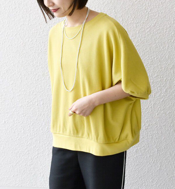 SHIPS any「SHIPS any:〈洗濯機可能〉ワッフル ワイド コクーン ドルマン TEE」|Tシャツ・カットソー|