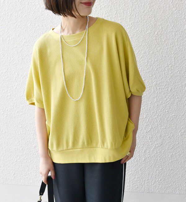 SHIPS any「SHIPS any:〈洗濯機可能〉ワッフル ワイド コクーン ドルマン TEE」|Tシャツ・カットソー|