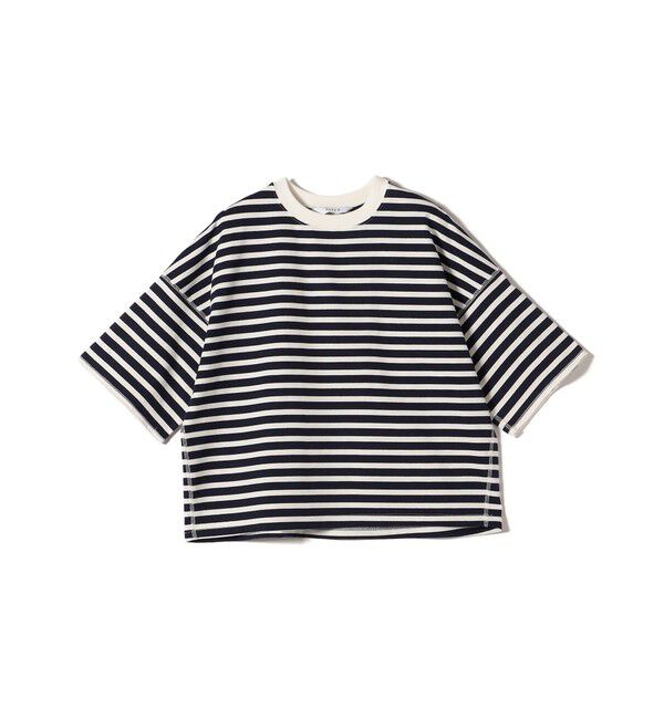 SHIPS for women「【SHIPS別注】SETTO:ボーダー ハーフ スリーブ」|Tシャツ・カットソー|ネイビー