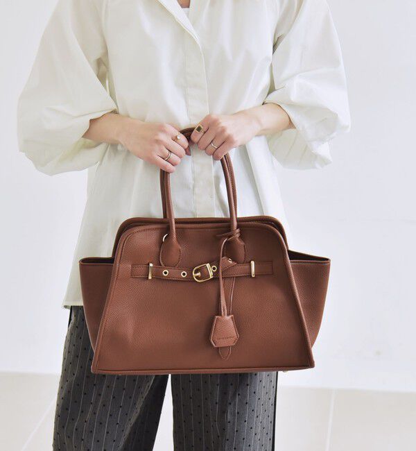 quaranciel「quaranciel: 2way 金具 ベルト スクエア トート バッグ（A4対応）」|トートバッグ|