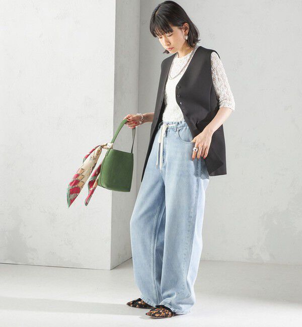 SHIPS for women「〈手洗い可能〉ハイカウント ダブルクロス ジレ」|ベスト・ジレ|