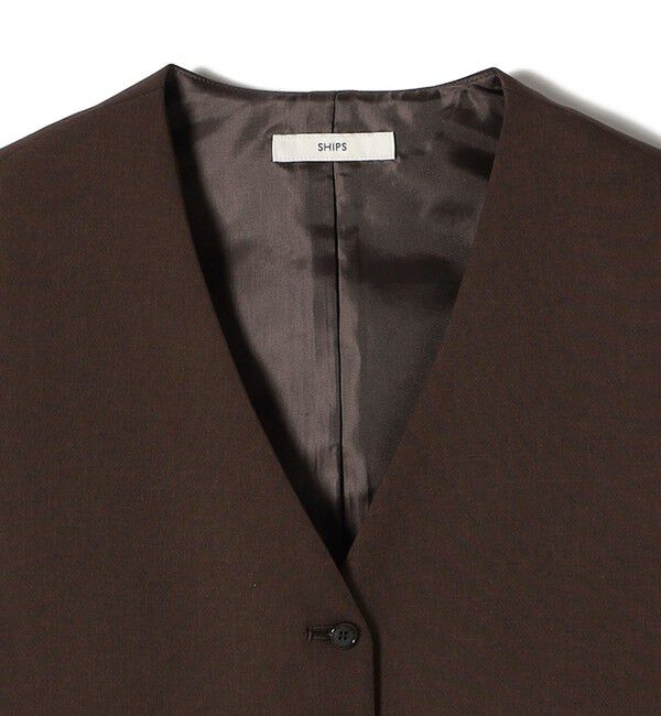 SHIPS for women「〈手洗い可能〉ハイカウント ダブルクロス ジレ」|ベスト・ジレ|