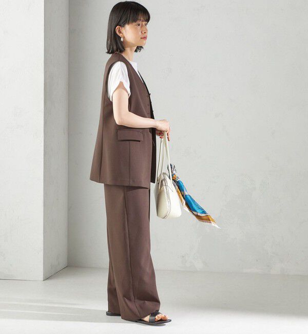 SHIPS for women「〈手洗い可能〉ハイカウント ダブルクロス ジレ」|ベスト・ジレ|