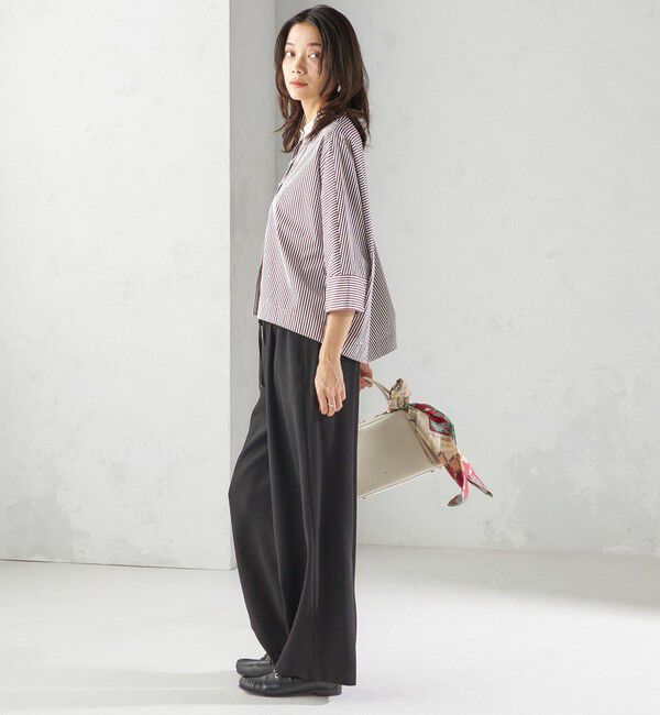 SHIPS for women「〈手洗い可能〉綿 ポリエステル ストライプ 羽織 シャツ」|シャツ・ブラウス|