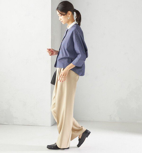 SHIPS for women「〈手洗い可能〉綿 ポリエステル ストライプ 羽織 シャツ」|シャツ・ブラウス|