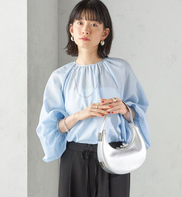 SHIPS for women「〈手洗い可能〉シアー バンブー ギャザー ブラウス」|シャツ・ブラウス|