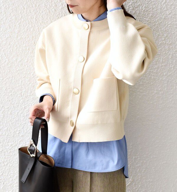 SHIPS Colors 「《新色・追加予約》SHIPS Colors:〈手洗い可能〉メタルボタン クルーネック カーディガン◆」|カーディガン|