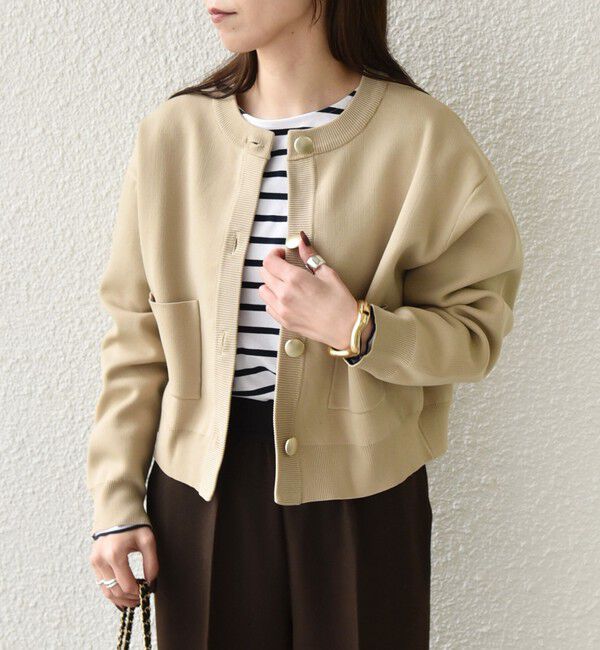 SHIPS Colors 「《新色・追加予約》SHIPS Colors:〈手洗い可能〉メタルボタン クルーネック カーディガン◆」|カーディガン|