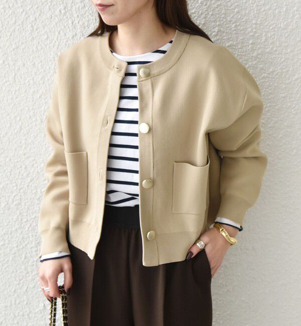 SHIPS Colors 「《新色・追加予約》SHIPS Colors:〈手洗い可能〉メタルボタン クルーネック カーディガン◆」|カーディガン|