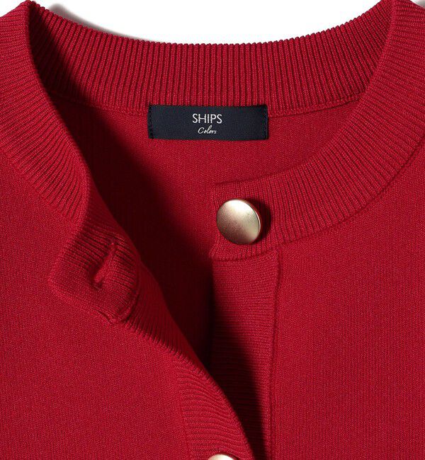SHIPS Colors 「《新色・追加予約》SHIPS Colors:〈手洗い可能〉メタルボタン クルーネック カーディガン◆」|カーディガン|