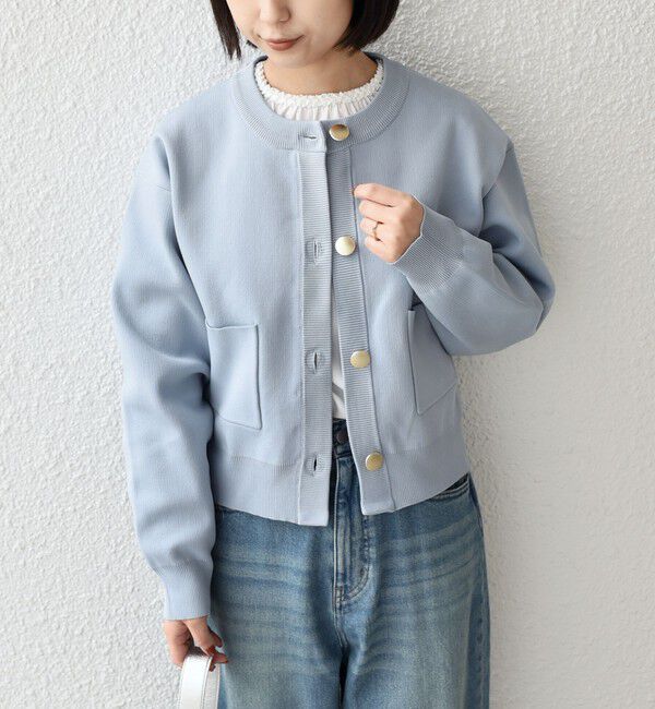 SHIPS Colors 「《新色・追加予約》SHIPS Colors:〈手洗い可能〉メタルボタン クルーネック カーディガン◆」|カーディガン|