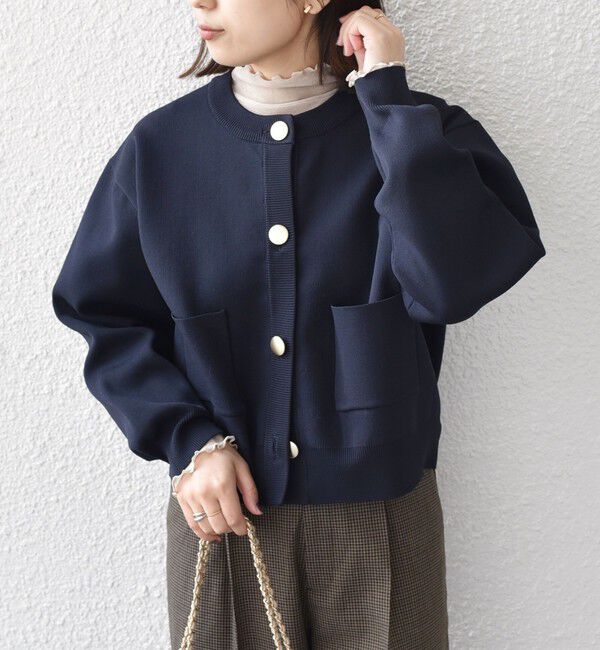 SHIPS Colors 「《新色・追加予約》SHIPS Colors:〈手洗い可能〉メタルボタン クルーネック カーディガン◆」|カーディガン|