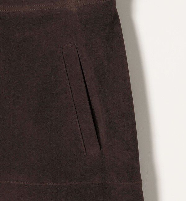 quaranciel「quaranciel:〈洗濯機可能〉ポリエステル スエード フレア マキシ スカート」|スカート|