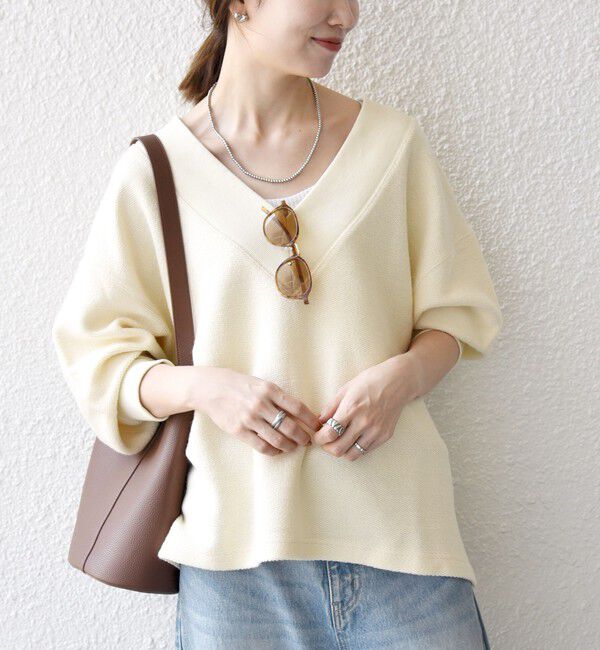 SHIPS any「SHIPS any:〈手洗い可能〉サカリバ 深Vネック ルーズ プルオーバー」|Tシャツ・カットソー|