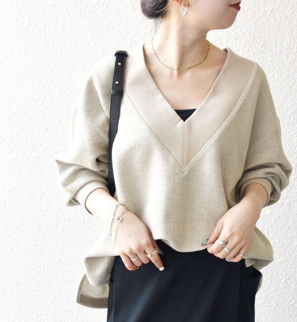 SHIPS any「SHIPS any:〈手洗い可能〉サカリバ 深Vネック ルーズ プルオーバー」|Tシャツ・カットソー|