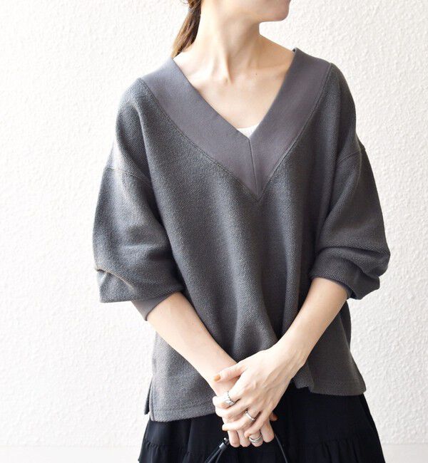 SHIPS any「SHIPS any:〈手洗い可能〉サカリバ 深Vネック ルーズ プルオーバー」|Tシャツ・カットソー|