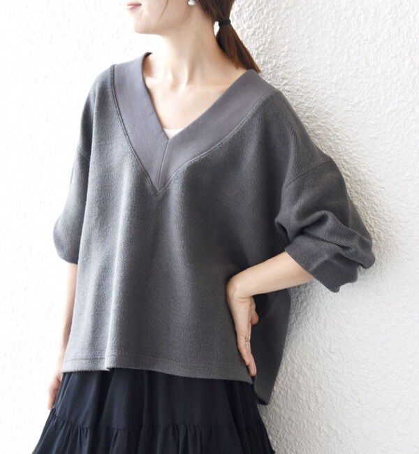 SHIPS any「SHIPS any:〈手洗い可能〉サカリバ 深Vネック ルーズ プルオーバー」|Tシャツ・カットソー|