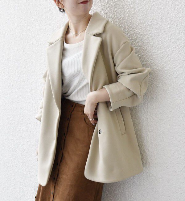 SHIPS any「SHIPS any:〈洗濯機可能〉ダンボール コクーン テーラード ミディ コート」|チェスターコート|