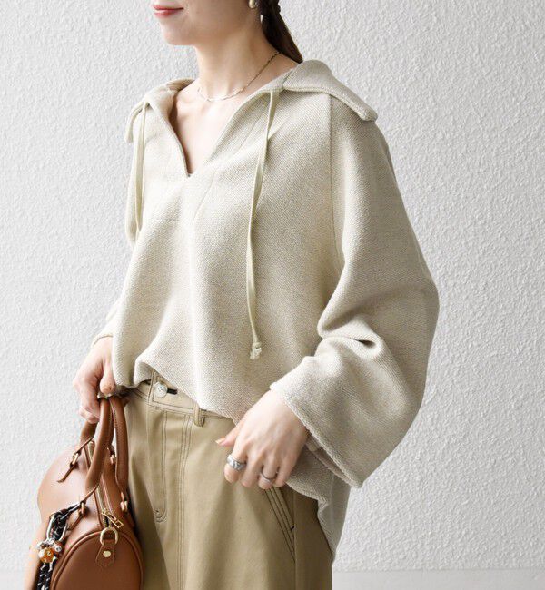 SHIPS any「SHIPS any:〈手洗い可能〉サカリバ スキッパー ビッグカラー プルオーバー」|Tシャツ・カットソー|