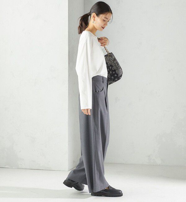 SHIPS for women「〈手洗い可能〉ソフィー ツイル ストレッチ ポケット デザイン パンツ」|スラックス|