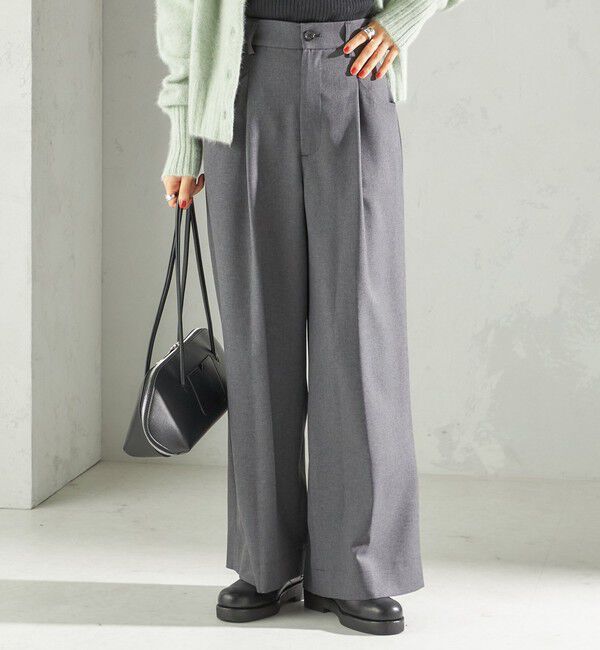 SHIPS for women「〈手洗い可能〉ソフィー ツイル ストレッチ ポケット デザイン パンツ」|スラックス|