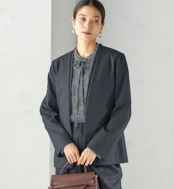 SHIPS for women「〈手洗い可能〉DELEGANT ダブルカラー ジャケット（セットアップ対応）」|ノーカラージャケット|