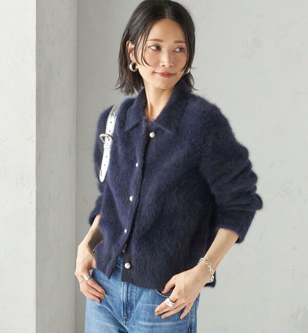 SHIPS for women「杢 フォックス カシミヤ ポロ ニット カーディガン」|カーディガン|