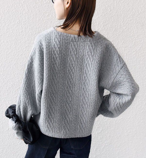 SHIPS for women「〈手洗い可能〉ケーブル ジャージー スキッパー プルオーバー」|Tシャツ・カットソー|