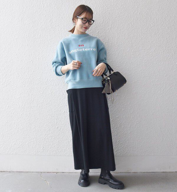 SHIPS any「SHIPS any:〈手洗い可能〉モールヤーン クルーネック ロゴ 千鳥柄 プルオーバー」|ニット・セーター|