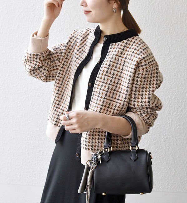 SHIPS any「《一部追加予約》SHIPS any:〈手洗い可能〉モールヤーン クルーネック 千鳥柄 カーディガン」|カーディガン|