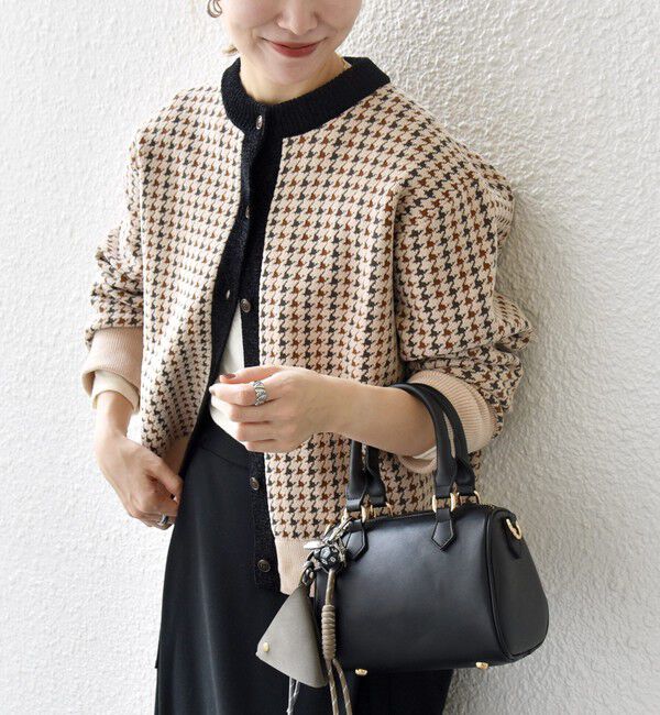 SHIPS any「《一部追加予約》SHIPS any:〈手洗い可能〉モールヤーン クルーネック 千鳥柄 カーディガン」|カーディガン|