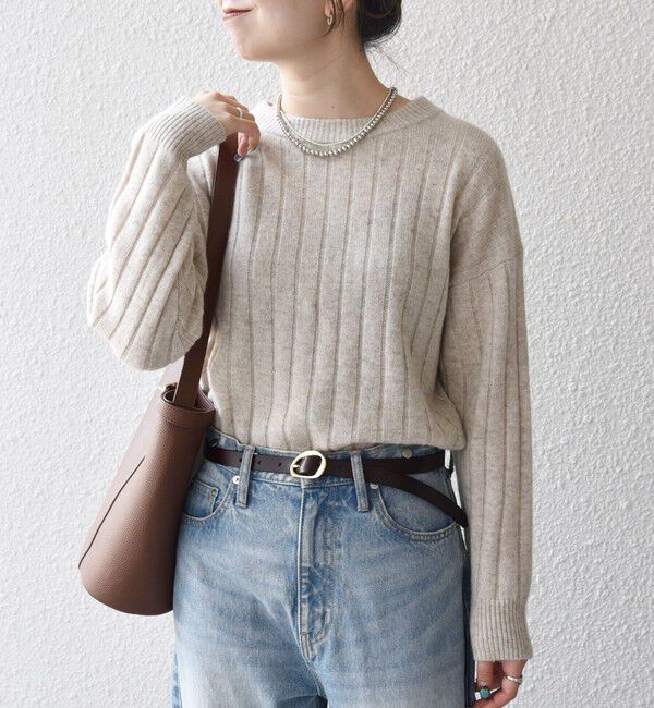 SHIPS any「SHIPS any:〈手洗い可能〉ヤク ワイドリブ ラウンドヘム ニット プルオーバー」|ニット・セーター|