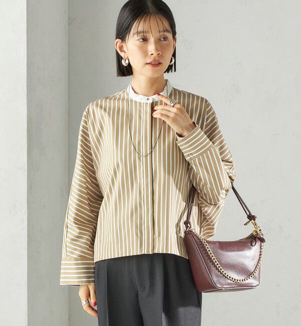 SHIPS for women「〈手洗い可能〉コットン ポリエステル ストライプ ドルマン 長袖 シャツ」|シャツ・ブラウス|