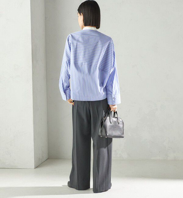 SHIPS for women「〈手洗い可能〉コットン ポリエステル ストライプ ドルマン 長袖 シャツ」|シャツ・ブラウス|