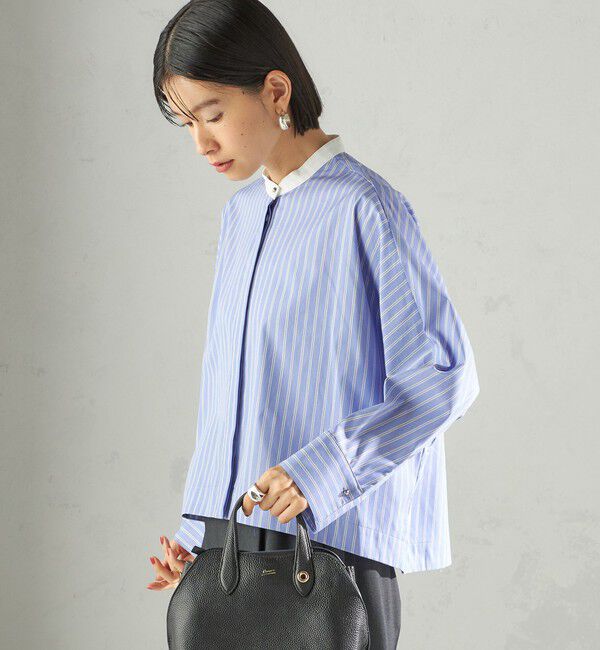 SHIPS for women「〈手洗い可能〉コットン ポリエステル ストライプ ドルマン 長袖 シャツ」|シャツ・ブラウス|