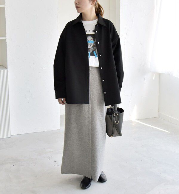 quaranciel「quaranciel:〈洗濯機可能〉ロゴ 刺繍 ウォーム シャツ」|シャツ・ブラウス|