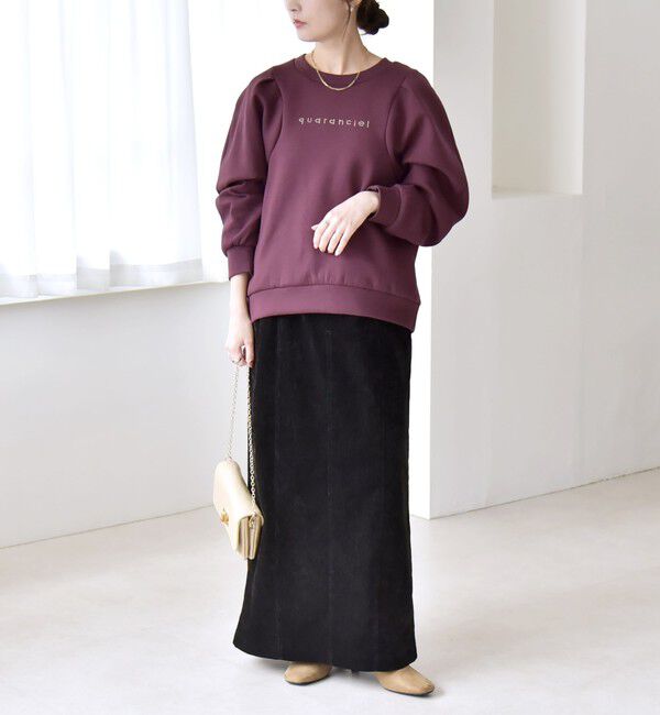 quaranciel「quaranciel:〈洗濯機可能〉スタッズ ロゴ ダンボール スウェット プルオーバー」|スウェット・ジャージ|